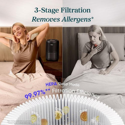 LEVOIT Air Purifier - HEPA Filter for Home Allergies & Pets | Covers Up to 1073 ft², Black, 2 Pack