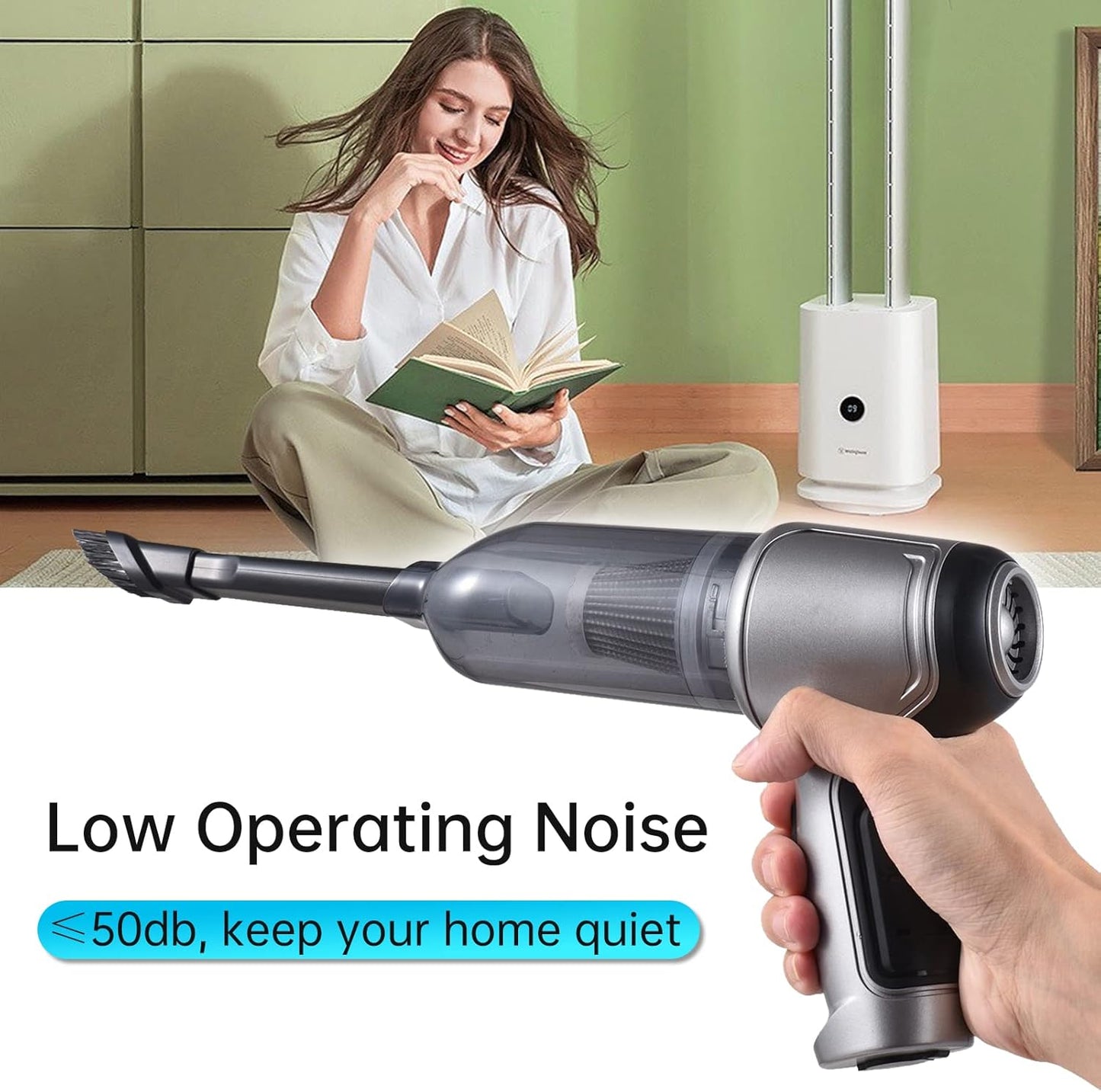 Handheld Car Vacuum Cordless, Mini Vacuum & Air Duster & Hand Pump 3 in 1, Portable Wireless Car Vacuum Cleaner with