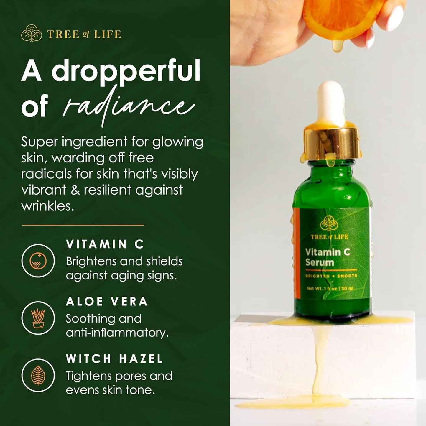 Tree of Life Beauty Facial Skin Care Set, Brightening, Firming, Hydrating, Dry Face, Dermatologist Tested - Trio Power Kit, Vitamin C, Retinol and Hyaluronic Acid, 3 count of 1 Fl Oz