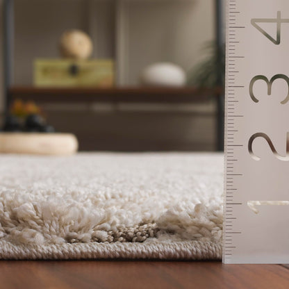 SAFAVIEH Florida Shag Collection Area Rug - 9'6" x 13', Cream & Beige, Non-Shedding & Easy Care, 1.2-inch Thick Ideal for High Traffic Areas in Living Room, Bedroom (SG471-1113)