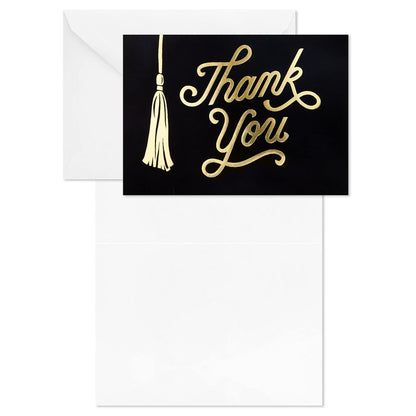Hallmark Graduation Thank You Cards Bulk, Black and Gold Tassel (40 Thank You Notes with Envelopes)