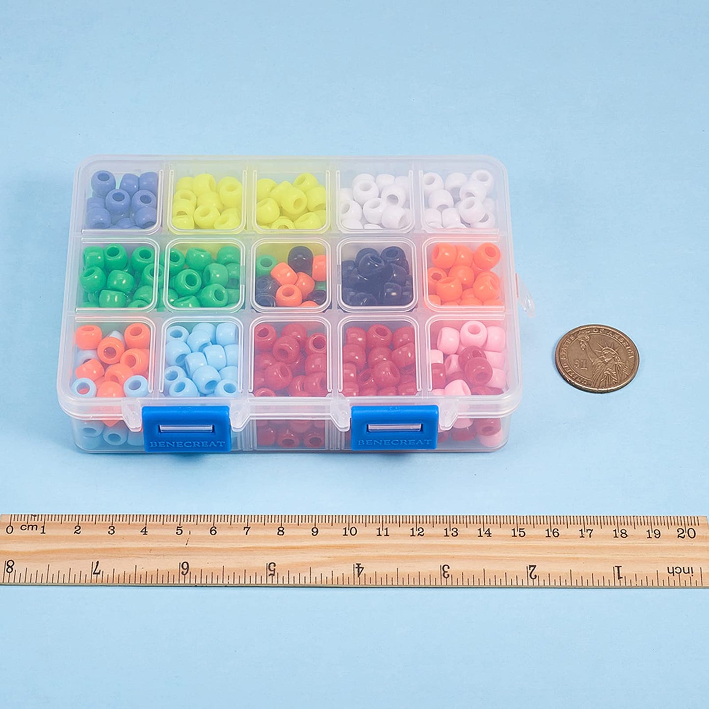 SUNNYCLUE 1 Box DIY 8 Pairs 620Pcs Bead Pets Kit 8mm Large Pony Beads Assortment Box Set with Keyring & Key Clasp, Polyester Cord, Beads Art Crafts for Adults with Instruction Christmas Craft Gift