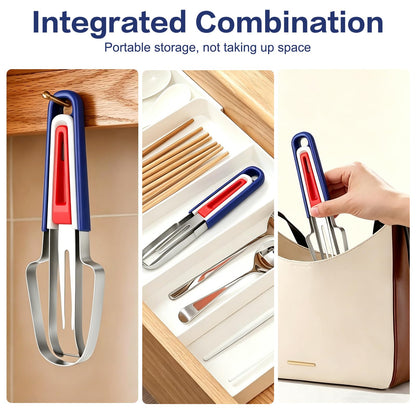 Watermelon Cutter 3-in-1 Fork Slicer & Popsicle Maker, Patriotic Red White Blue Fruit Cutter Tool, Multi Melon Slicer for Summer, Camping & Independence Day Kitchen Use (Red White Blue)