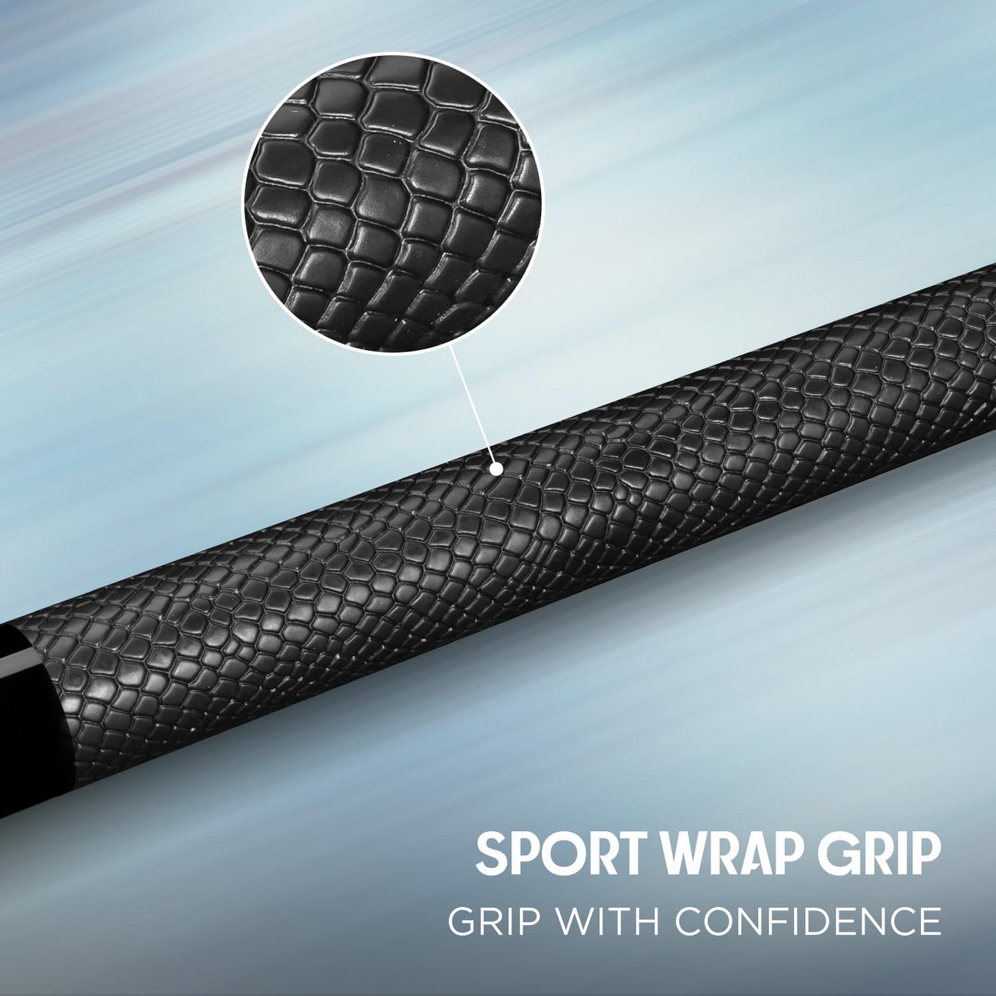 RHINO LUMINAX Carbon Fiber Billiard Cue Stick, Pro Taper Low Deflection Shaft, 3/8-8 Stainless Steel Joint, Composite Butt, Sport Wrap Grip
