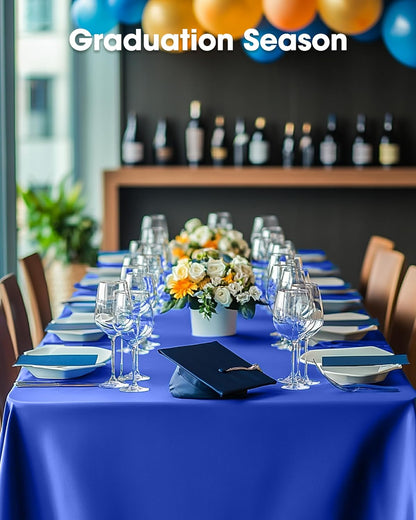 Pureegg Disposable Plastic Tablecloths - 10 Pack, 54 x 108 Inch, Navy Blue for Patriotic Celebrations