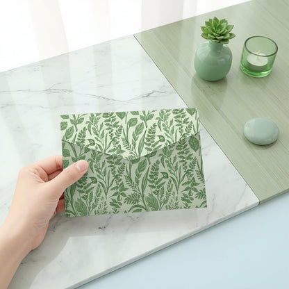 LENSARKU 24 Sheets 11.8 x 11.8 Inch Sage Green Botanical Scrapbook Paper, 160gsm Double Sided Decorative Paper for Junk Journals, Wrapping & Mixed Media, DIY Card Making, Photo Album, Journal Decor