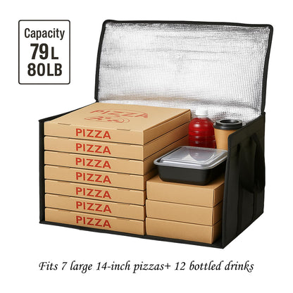 Bodaon 10-Pack Insulated Food Delivery Bag, XXXL Catering/Pizza Cooler Bags, Rideshare Delivery Bag, Thermal Cold/Hot Styrofoam Carrier for Travel/Shopping/Car, Warmer/Frozen