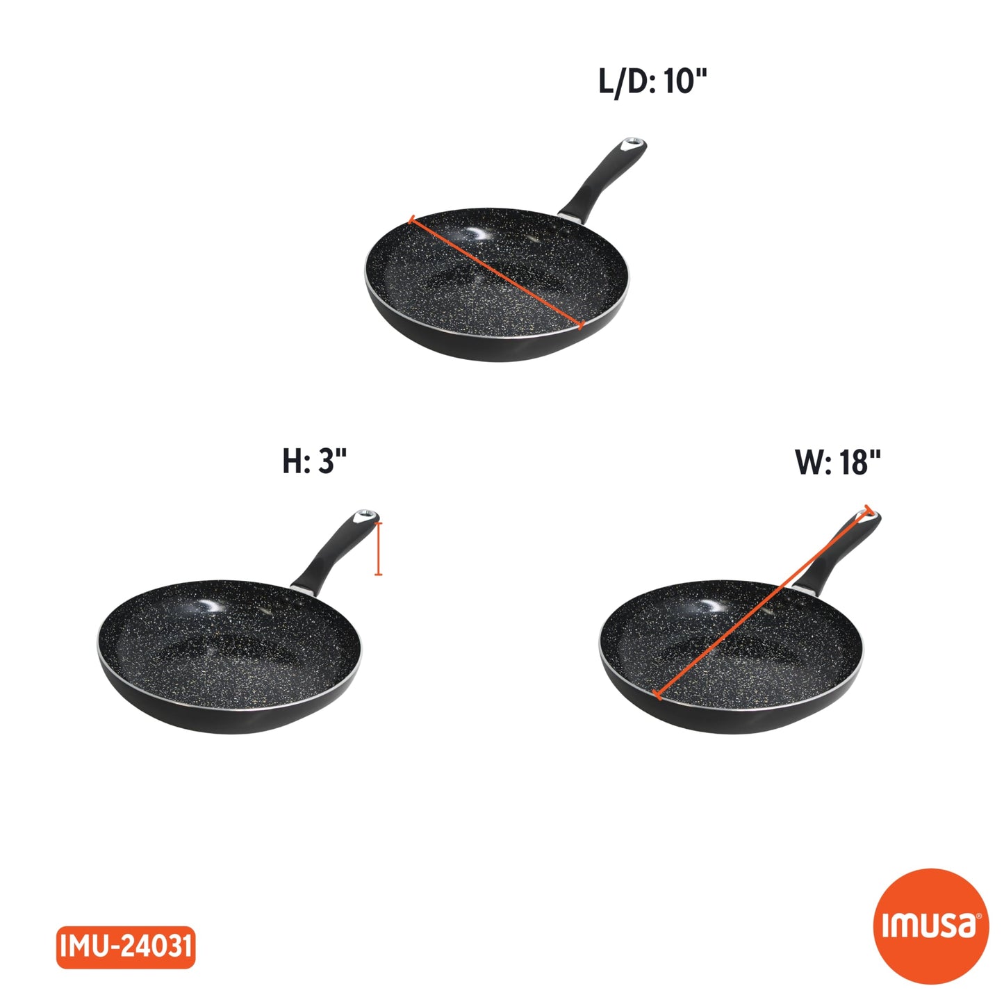 IMUSA 10” Bistro Ceramic Nonstick Fry Pan with Bakelite Handle