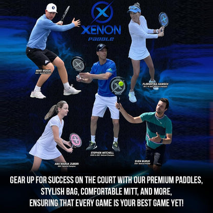 Vector Spin Max Version 2 Platform Tennis Paddle by Xenon Paddle, Oversize Head, Even Balance Point, Medium Firmness Foam Core, Power and Control, 4.25” Grip