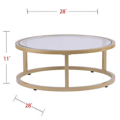 SEI Furniture Evelyn Glam Nesting Coffee Table 2-pc Set, Gold