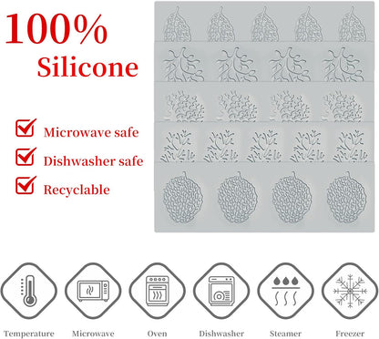 5PCS Leaf Silicone Baking Molds, 3D Coral Branch Tuile Lace Molds for Cake Decoration and Polymer Clay