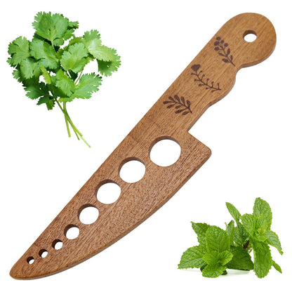Wooden Vegetable Herb Stripper Tool, Leaf Separator Herb Cutter with 8 Holes, Kitchen Gadgets for Cilantro Parsley Mint, Fun Stripper Tool for Home Cooks Supplies