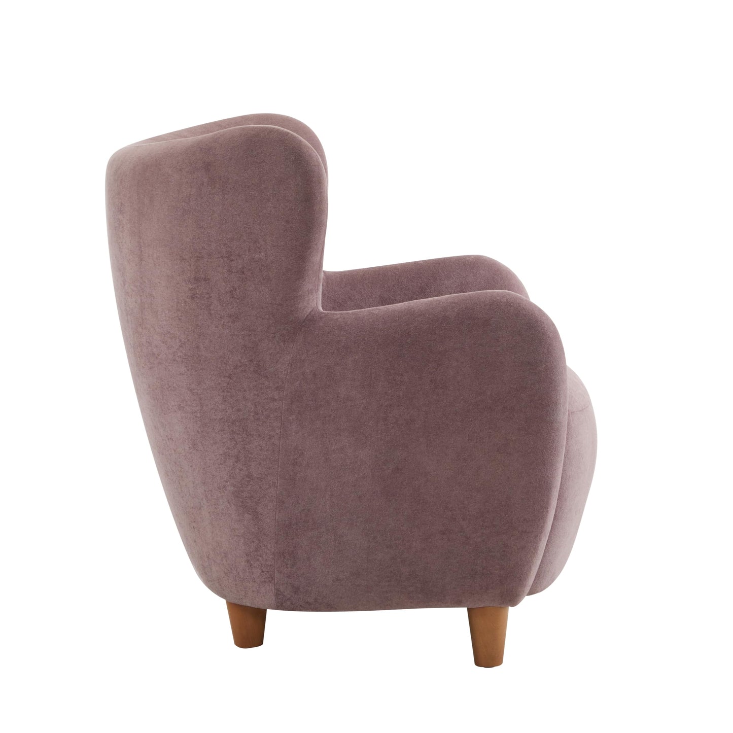 Christopher Knight Home Auden Wingback Accent Chair, Fabric Club Chair, Velvet Upholstered Armchair,Curved Backrest Single Sofa,Soft Cushion Seating, Reading Lounge Chair for Living Room, Dusty Orchid