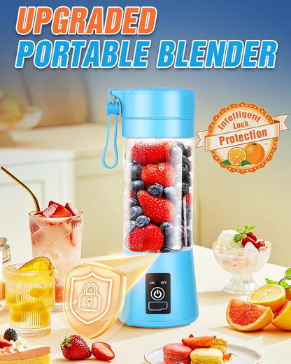 Portable Blender for Shakes and Smoothies - 6 Blades Juicer Cup, USB Rechargeable, Personal Blender for Kitchen and