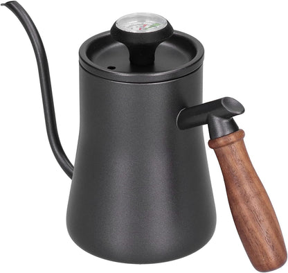 Coffee Kettle - Hand Breathe Stainless Steel Pot with Fine Mouth for 550Ml Pour Over Coffee Makers (Black)