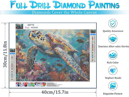 DOTSOPS Diamond Painting Kits Art Adults Painting Kit Crafts DIY 5D Diamond Art Packs Kits Full for Adults Beginner Home Wall Decoration Gift 11.8x15.7 Inches (4 Pack Marine Animal)