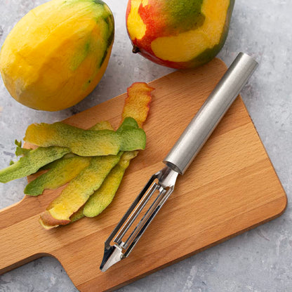 Rada Cutlery Deluxe Vegetable Peeler (R141), 2" Stainless Steel Swiveling Blade, Silver Handle