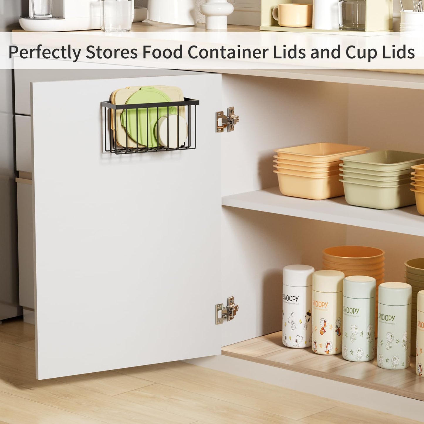 DTUQYX 3 Pack Cabinet Door Organizer - Adjustable Over Cabinet Door Organizer with Towel Rack and Small Basket, Over The Cabinet Door Storage for Kitchen Supplie, Cleaning Supplie and Cutting Board