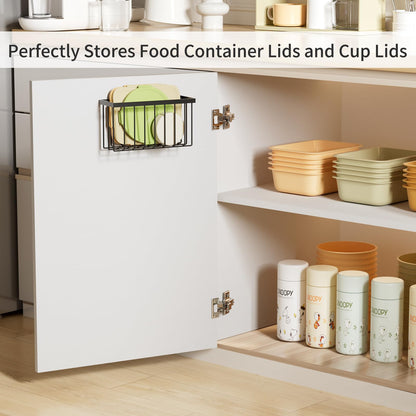 DTUQYX 3 Pack Cabinet Door Organizer - Adjustable Over Cabinet Door Organizer with Towel Rack and Small Basket, Over The Cabinet Door Storage for Kitchen Supplie, Cleaning Supplie and Cutting Board