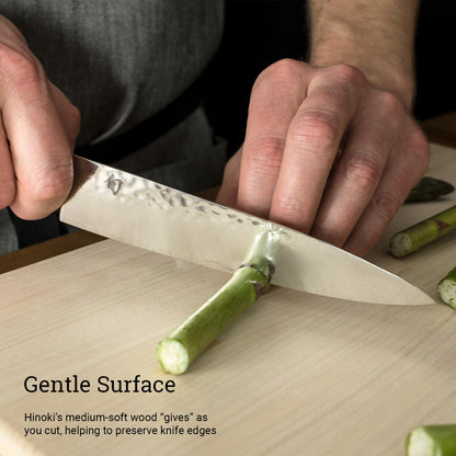Shun Cutlery Small Hinoki Cutting Board, 10.75" x 8.25" Small Wooden Cutting Board for Kitchen, Medium-Soft Wood Preserves Knife Edges, Forest Stewardship Council Certified, Japanese Chopping Board