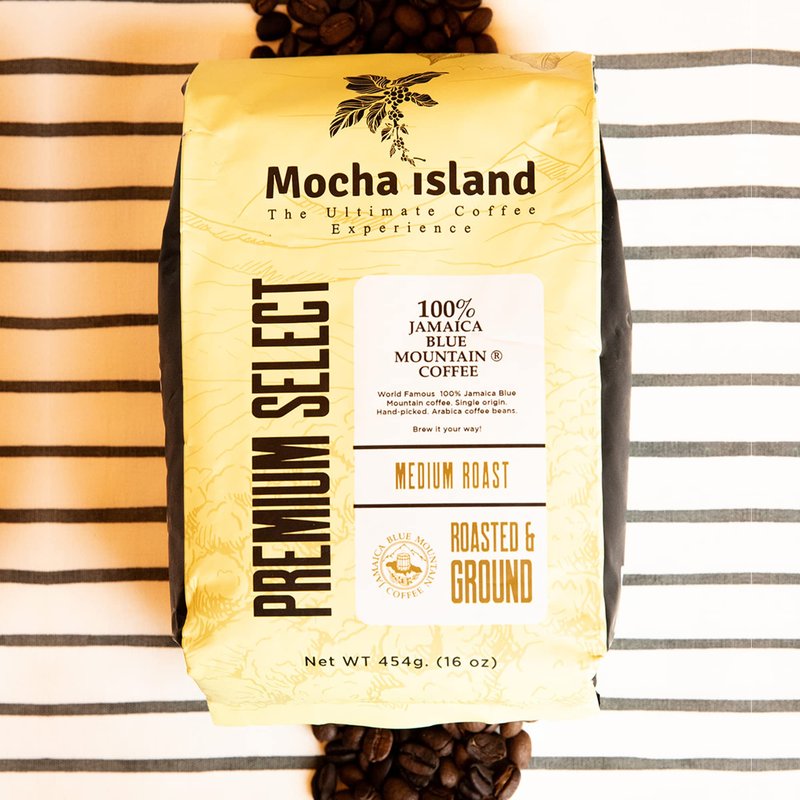 Mocha Island Blue Mountain Coffee (Blue Mountain Coffee Ground, 1lb)