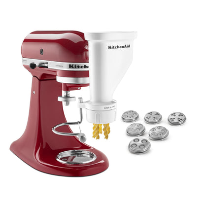 KitchenAid Ksmpexta Gourmet Pasta Press Attachment with 6 Interchangeable Pasta Plates, White