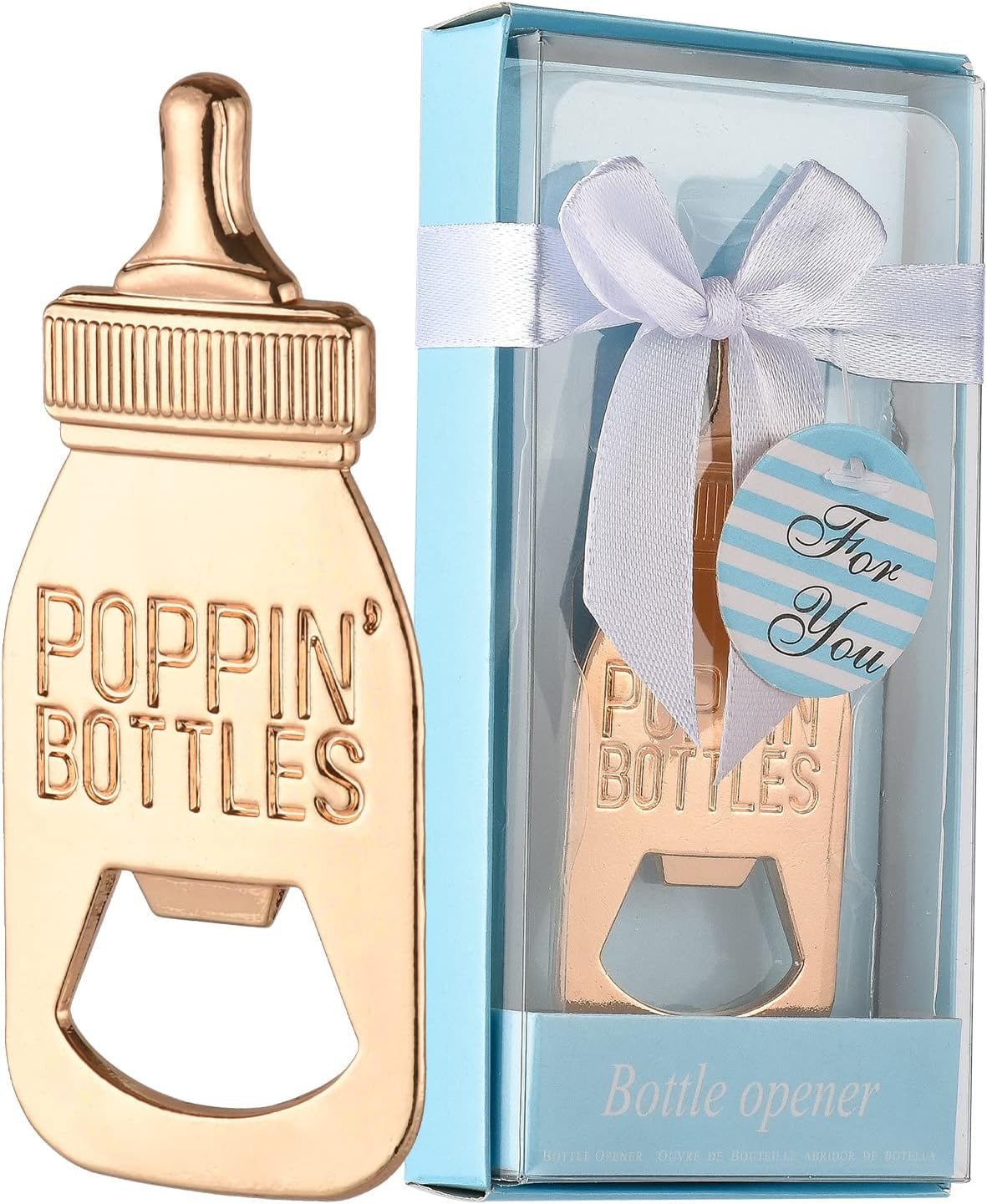 12 packaging 12pcs pcs Baby Shower Return Gifts for Guest Supplies Poppin Baby Bottle Shaped Bottle Opener