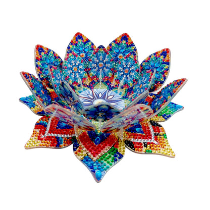 5D DIY Diamond Art Painting PVC Flower Candle Holders Tealight/Tea Light/Votive Candle Holder, for Table Centerpiece Home Décor Party Wedding Dinning-Flower04