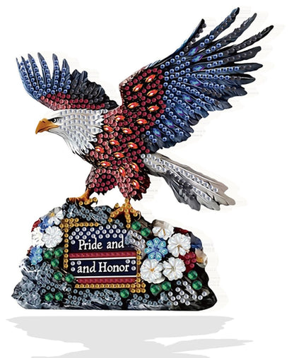 LIULIMI Diamond Painting Kits for Men & Adults-Eagle Tabletop Diamond Art Kits, 5d Diamond culpture Ornaments for Beginner, Gift for Men (7.48×6.88 in)