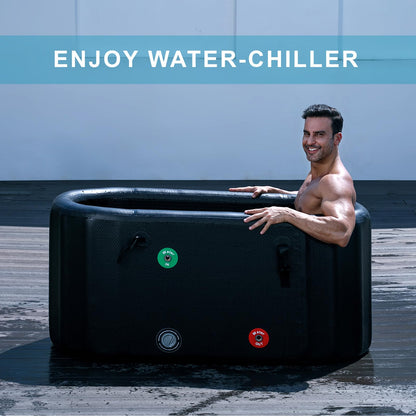 TrekFree Oval Ice Bath Tub for Athletes – Portable Cold Immersion Tub with Insulated Lid, Suitable for Indoor & Outdoor Use,Insulated Inflatable Ice Bath Designed for Cold Plunges and Adult Bathing