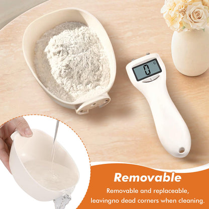 2pcs Digital Measuring Spoon, Digital Food Measuring Scoop Scale,Adjustable Measuring Spoon,Electronic Kitchen Measuring Spoon Scale for Cooking Baking、Kitchen Gadgets,Pet Dog Cat Food