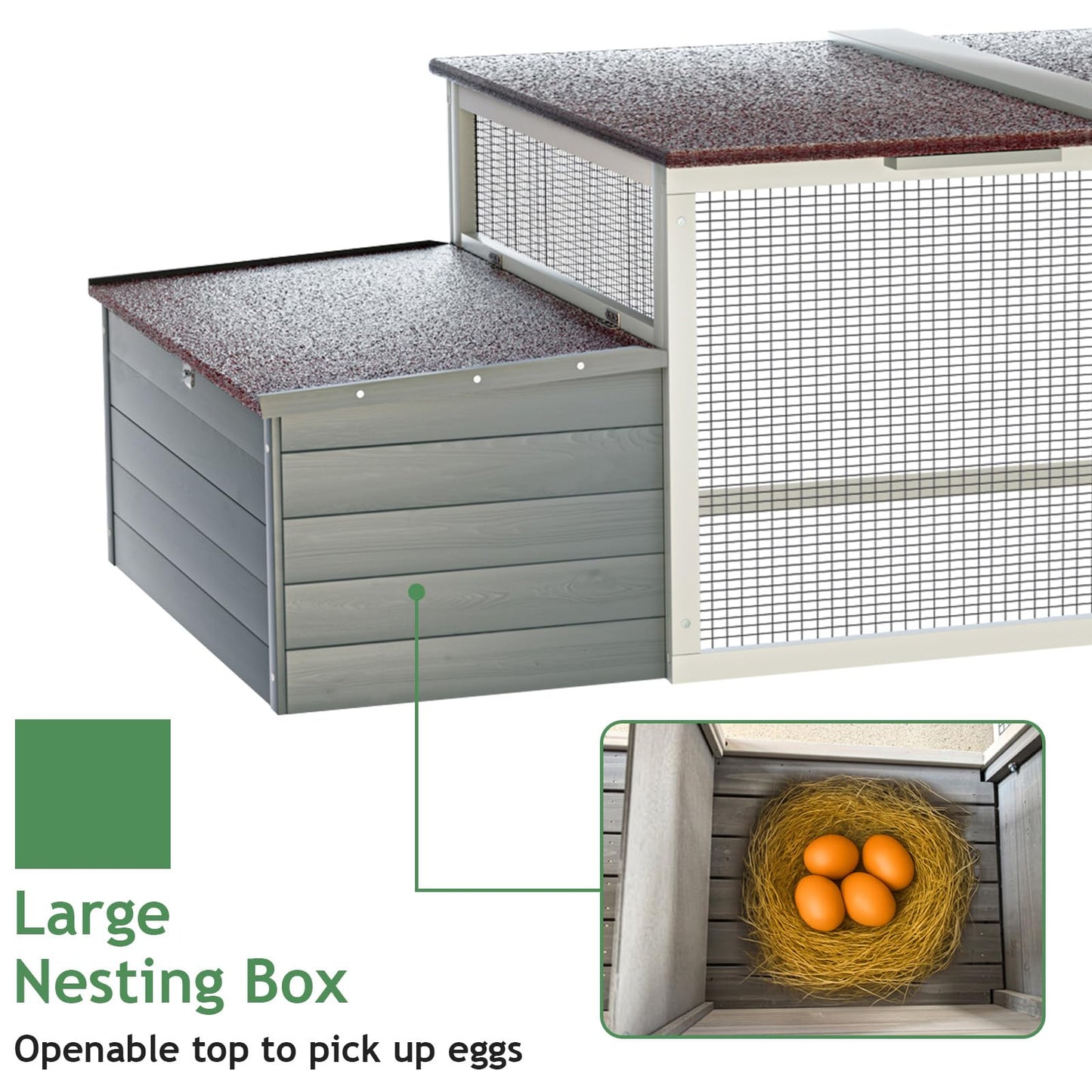 85" Large Wooden Chicken Coop for 2-4 Chickens, Weatherproof Hen House with Nesting Box, Run, Walk-in Poultry Cage with Locks, Outdoor Chicken Duck Coop Rabbit Hutch for Backyard Farm