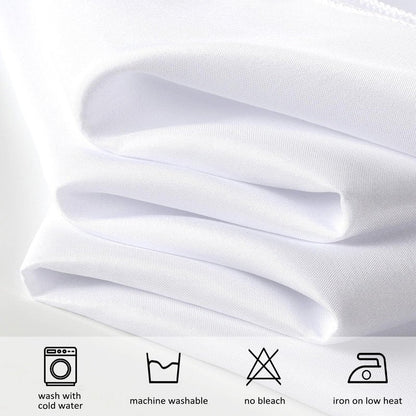 pepmily 8 Pack White Table Cloth 90x156 Inch Rectangle Tablecloths for 8 Foot Rectangle Tables, Wrinkle Resistant Washable Polyester Fabric Rectangular Table Cover for Dining Banquet Wedding Party