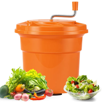 Fnova Commercial Salad Spinner, 6.6 Gal / 26.42 Qt Salad Spinner with 4.92 ft Drain Tube & Anti-Slip Feet, Large Manual Lettuce Spinner for Catering, Home, Farm