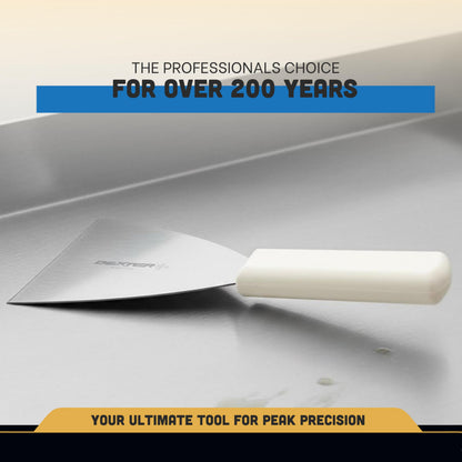 Dexter-Russell Basics 4” Stiff Scraper – P94850, Heavy-Duty Stainless Steel Blade with Ergonomic Polypropylene Handle, 8.5” Overall Length, NSF Certified, Made in USA