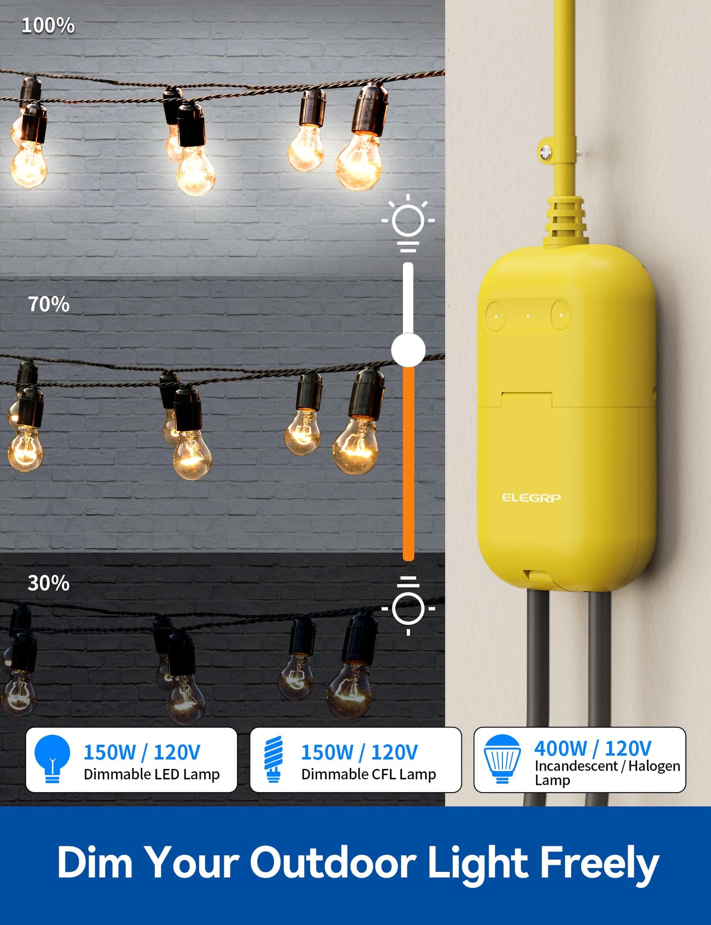 ELEGRP PQR20 Outdoor Smart Plug Waterproof IP66, WiFi Plug with 2 Individually Sockets, Compatible with Alexa & Google Assistant, Smart Outdoor Outlet for String Lights, UL Certified, 2 Pack, Black