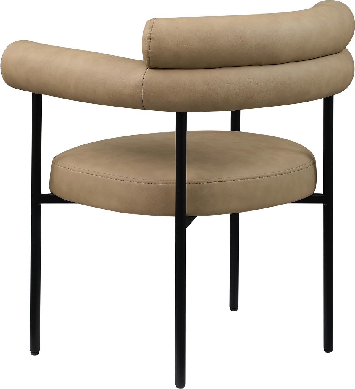 Meridian Furniture Blake Collection Modern | Contemporary Upholstered Dining Chair with Metal Frame, 28.5" W x 24" D x 31.5" H, Tan, Set of 2