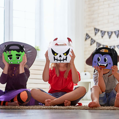 Funrous 18 Pcs Halloween Party Treat Boxes, Happy Halloween Goodie Candy Treat Present Boxes Pumpkin Ghost Treat or Trick Favor Boxes for Kids School Classroom Halloween Party Decoration Supplies