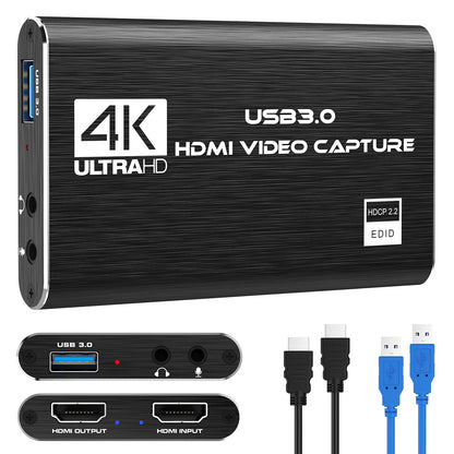 Capture Card Nintendo Switch, 4K HDMI Video Capture Card, 1080P 60FPS, HDMI to USB 3.0 Capture Card for Streaming Work with Camera/Xbox/PS4/PS5/PC/OBS