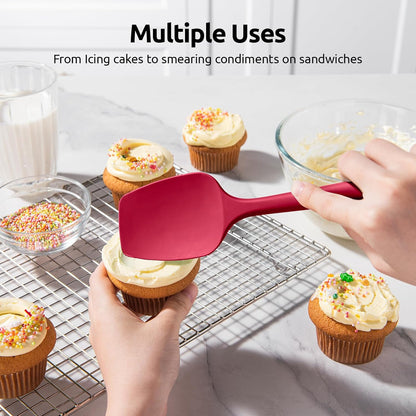 U-Taste Silicone Spoon Spatula Set - 600ºF Heat Resistant Flexible Rubber Kitchen Baking Utensils Set of 3