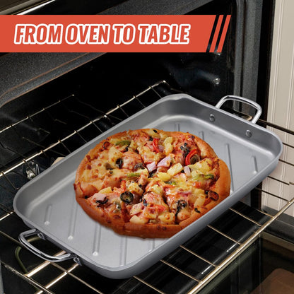 Grill Pan for Outdoor Grill - 11”x15'' Grill Pan BBQ Grill Topper With Handles Grill Trays For Grilling Barbecue Tray