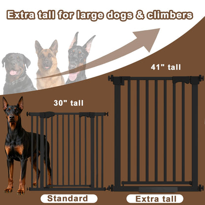 Amibud 41" Extra Tall Baby Gate for Big Dog No Jumping Over,54.7-63.0" Wide Pet Safety Gate Indoor for Doorways No Drilling,Auto Close Child Puppy Gates for Stairways Pressure Mounted (Black)