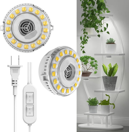 10W (150 2-Head SANSI LED Puck Grow Light, Watt Equiv) Full Spectrum Lamp for Plants with Ceramic Tech, Hanging Lights
