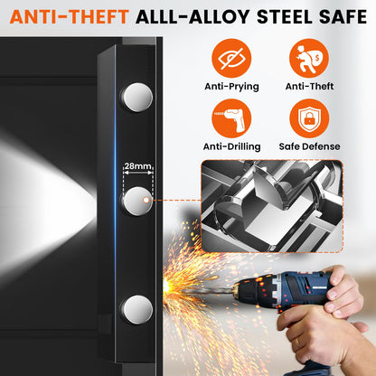 7.5 Cuft Large Commercial Drop Safe for Business, Anti-theft Depository Safe Box with Drop Slot, Digital Keypad, Spare Key and Removable Shelf, Heavy-duty Cash Drop Box Safe for Bars Office Retail