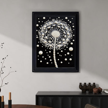 Stalente Pearl Diamond Painting Kits for Adults Dandelion, 5D Special Shape Diamond Art Kits for Beginners, Crystal Rhinestones Diamond Painting for Home Wall Decoration Gift 12×16inch, Flower