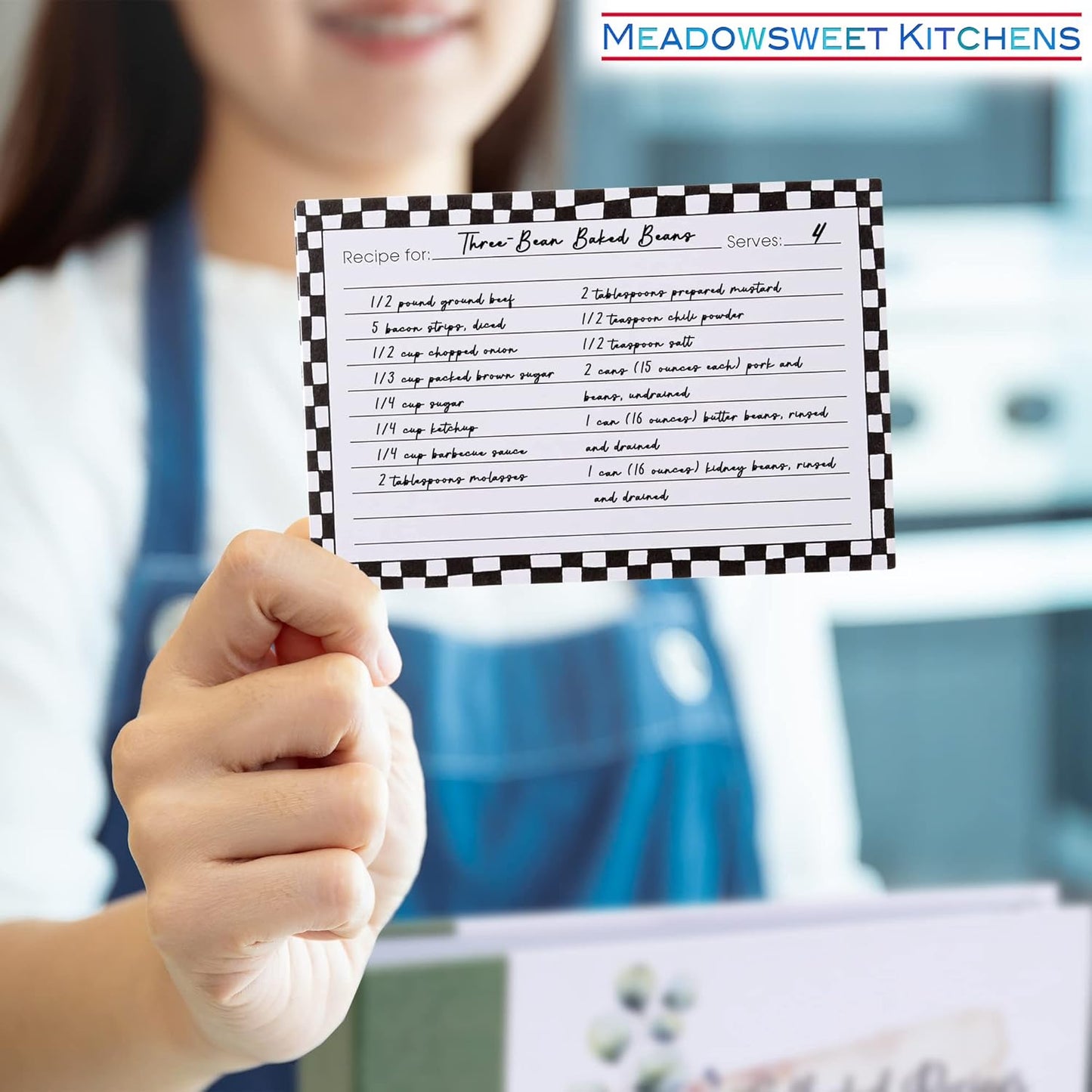 Meadowsweet Kitchens Recipe Card Set: 25 Double-Sided Recipe Cards 4 x 6 Inch for a Recipe Card Box