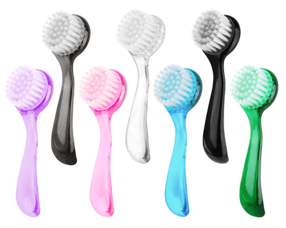 4 Colors Facial Cleansing Brush, Beomeen Face Scrubber Exfoliating Brush Face Wash Scrub Exfoliator for Skin Care, Makeup Removal (Blue, Pink, Purple, Clear)