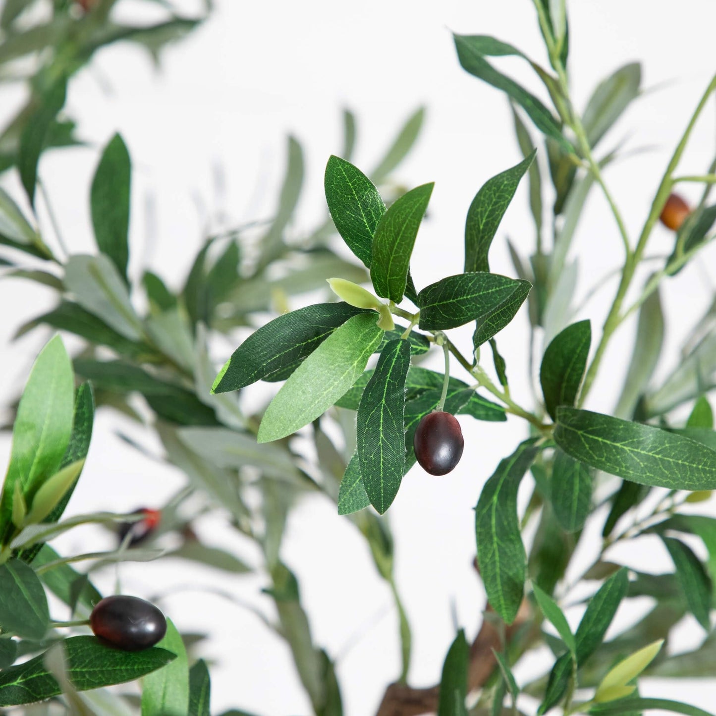 Nearly Natural 6ft. Artificial Grand Olive Tree in White Decorative Planter