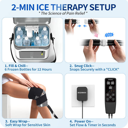 Ice Machine for Knee After Surgery, Programmable Cold Therapy Machine w/Temp Disp, 12H Knee Ice Machine Pain Relief, 12QT/Ultra-Quiet,Cryotherapy for Knee Replacement Shoulder Hip