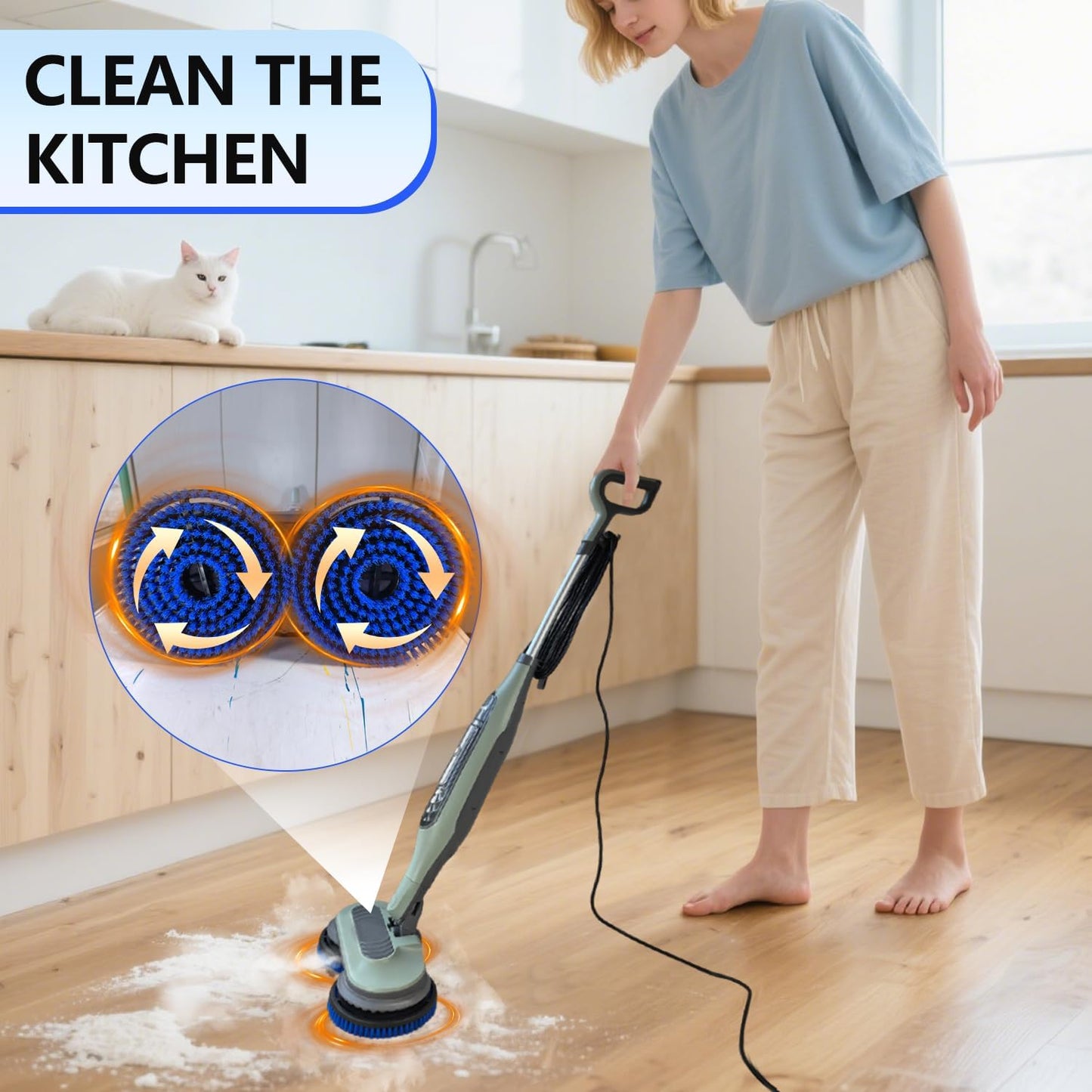 Shark Steam Mop Pads - Replacement Brush Head for S7000/S7001/S8201 Series | Nylon Bristles for Deep Cleaning Hardwood & Tile Floors